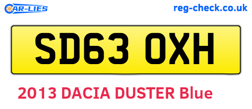 SD63OXH are the vehicle registration plates.