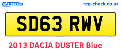 SD63RWV are the vehicle registration plates.