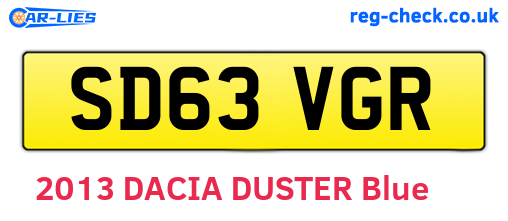 SD63VGR are the vehicle registration plates.