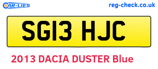 SG13HJC are the vehicle registration plates.