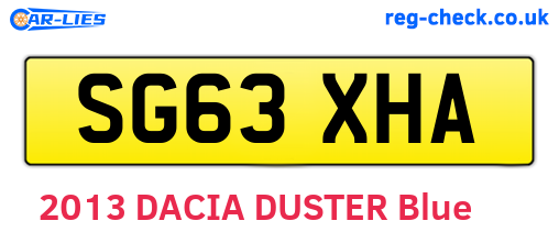 SG63XHA are the vehicle registration plates.
