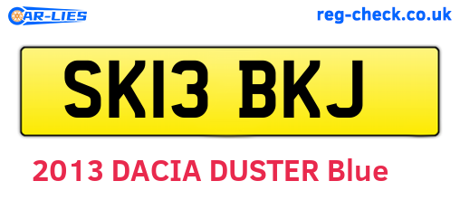 SK13BKJ are the vehicle registration plates.