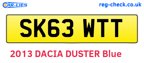 SK63WTT are the vehicle registration plates.