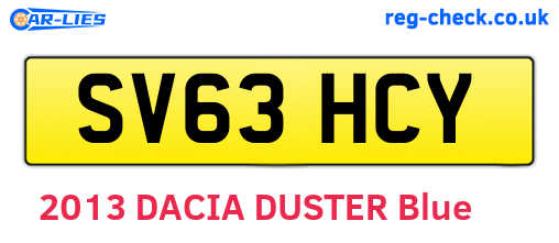 SV63HCY are the vehicle registration plates.