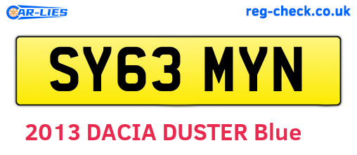 SY63MYN are the vehicle registration plates.