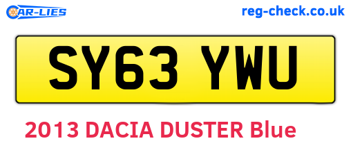SY63YWU are the vehicle registration plates.