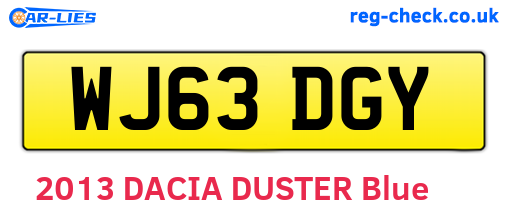 WJ63DGY are the vehicle registration plates.