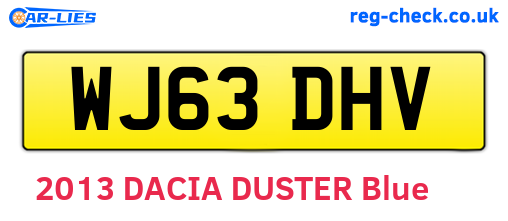 WJ63DHV are the vehicle registration plates.