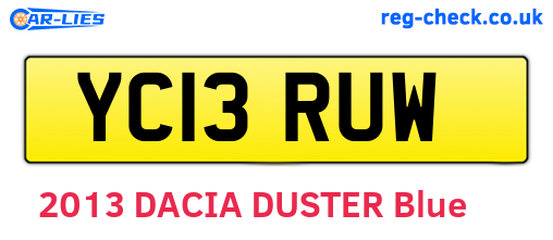 YC13RUW are the vehicle registration plates.