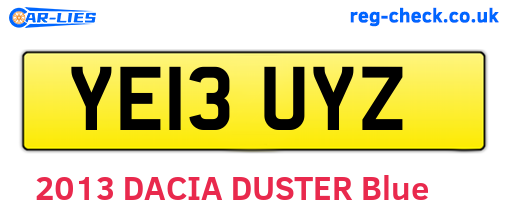YE13UYZ are the vehicle registration plates.