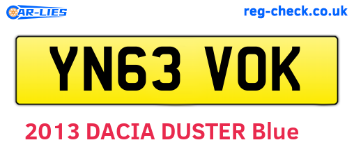 YN63VOK are the vehicle registration plates.