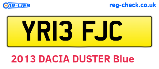 YR13FJC are the vehicle registration plates.