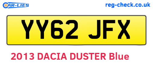YY62JFX are the vehicle registration plates.