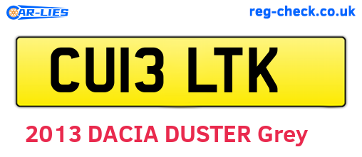 CU13LTK are the vehicle registration plates.