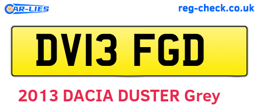 DV13FGD are the vehicle registration plates.