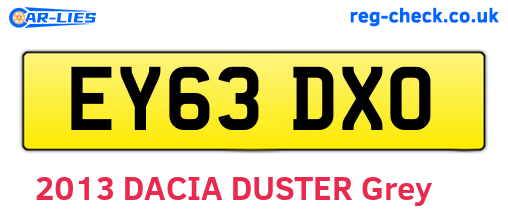 EY63DXO are the vehicle registration plates.