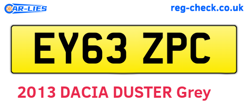 EY63ZPC are the vehicle registration plates.