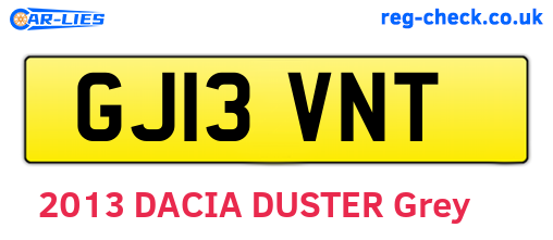 GJ13VNT are the vehicle registration plates.