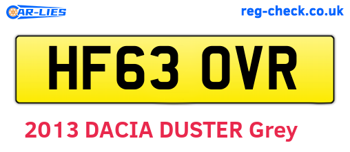 HF63OVR are the vehicle registration plates.