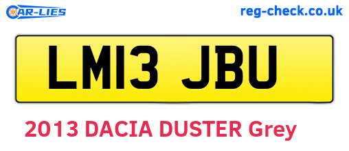 LM13JBU are the vehicle registration plates.
