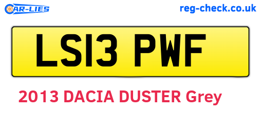 LS13PWF are the vehicle registration plates.