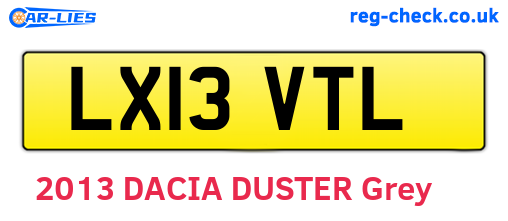 LX13VTL are the vehicle registration plates.