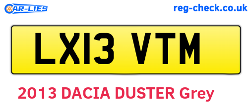 LX13VTM are the vehicle registration plates.