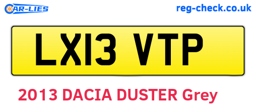 LX13VTP are the vehicle registration plates.