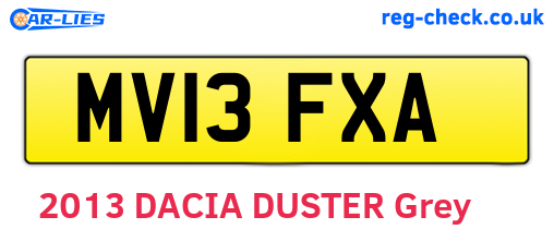 MV13FXA are the vehicle registration plates.