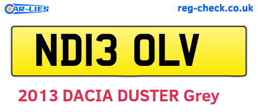 ND13OLV are the vehicle registration plates.