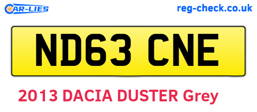 ND63CNE are the vehicle registration plates.