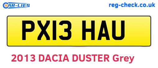 PX13HAU are the vehicle registration plates.