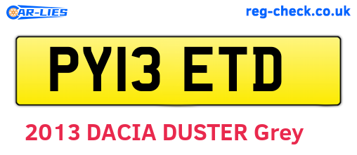 PY13ETD are the vehicle registration plates.