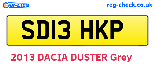 SD13HKP are the vehicle registration plates.