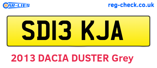 SD13KJA are the vehicle registration plates.