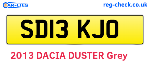 SD13KJO are the vehicle registration plates.