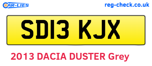 SD13KJX are the vehicle registration plates.