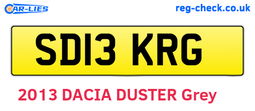 SD13KRG are the vehicle registration plates.