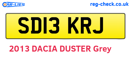 SD13KRJ are the vehicle registration plates.
