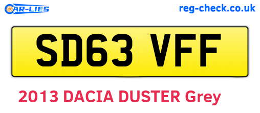SD63VFF are the vehicle registration plates.