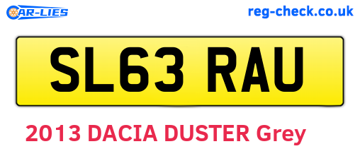 SL63RAU are the vehicle registration plates.