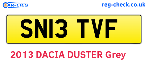 SN13TVF are the vehicle registration plates.