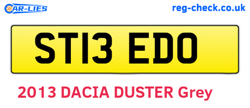 ST13EDO are the vehicle registration plates.