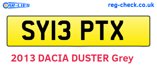 SY13PTX are the vehicle registration plates.