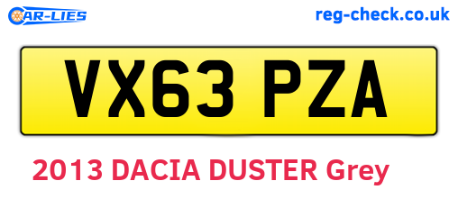 VX63PZA are the vehicle registration plates.