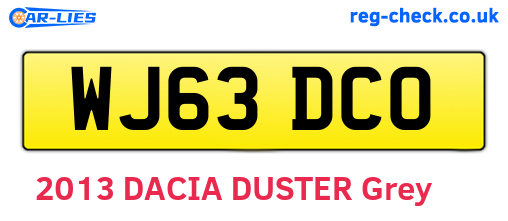 WJ63DCO are the vehicle registration plates.
