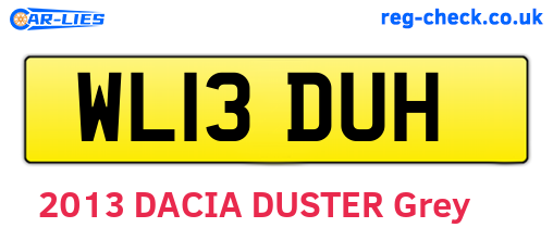WL13DUH are the vehicle registration plates.