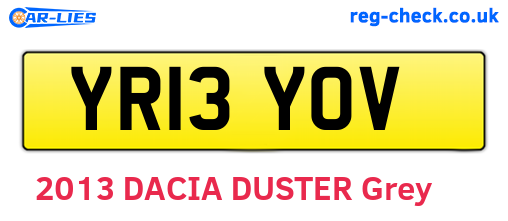 YR13YOV are the vehicle registration plates.