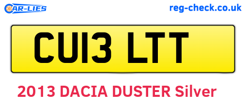 CU13LTT are the vehicle registration plates.