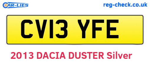 CV13YFE are the vehicle registration plates.